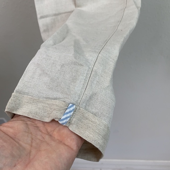 MAX Jeans: linen high waist relax hip cropped leg cuffed trousers pants EUC - Picture 6 of 9